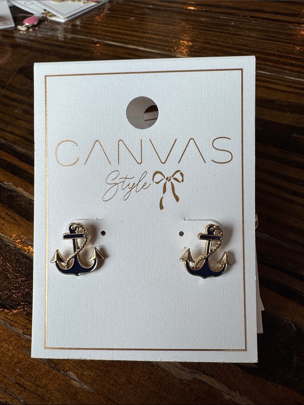 Navy Anchor Stud Earrings for Women NWT